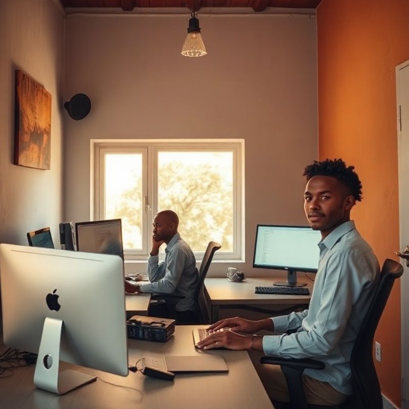 Cookbridgek software engineering team at work in a Kitale office